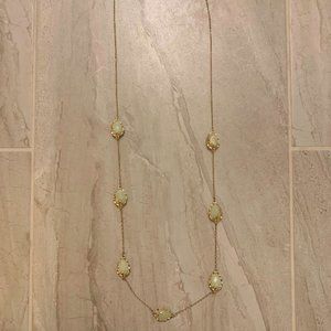 Green & gold drop necklace